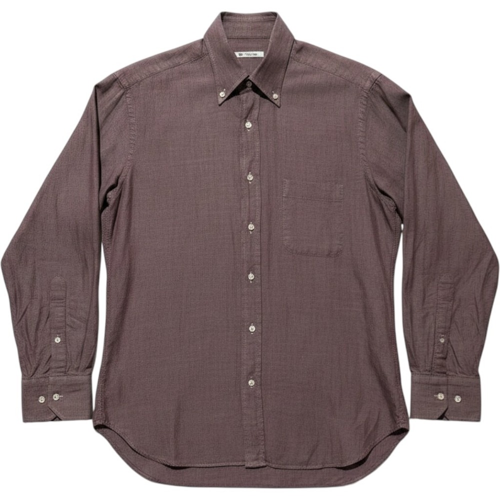 Loro Piana Burgundy Cotton Button Down Shirt Pique Italy Size 16.5 / 42 - Read